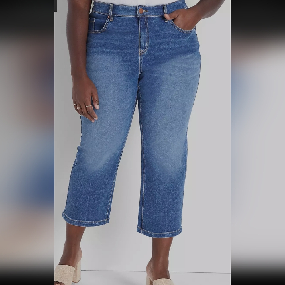 Lane Bryant Mid Rise Straight Crop Jeans